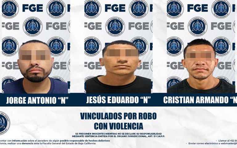 Prisión preventiva a tres por robo con violencia a comercios