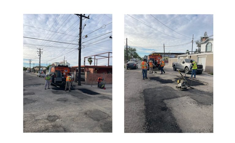 Avanza CESPM en programa de bacheo en Villa Verde