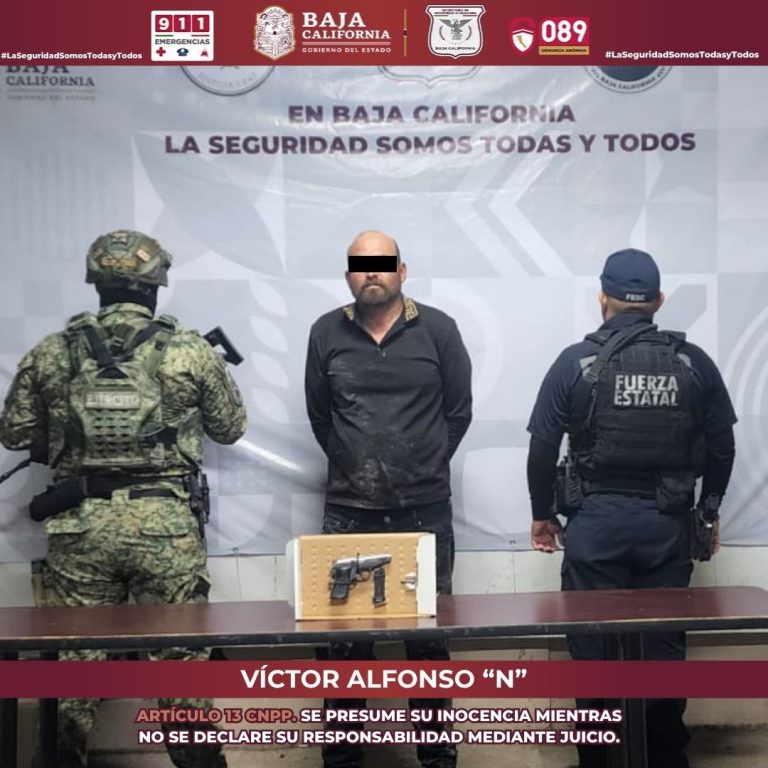 Tras persecución aseguran a hombre armado en Mexicali