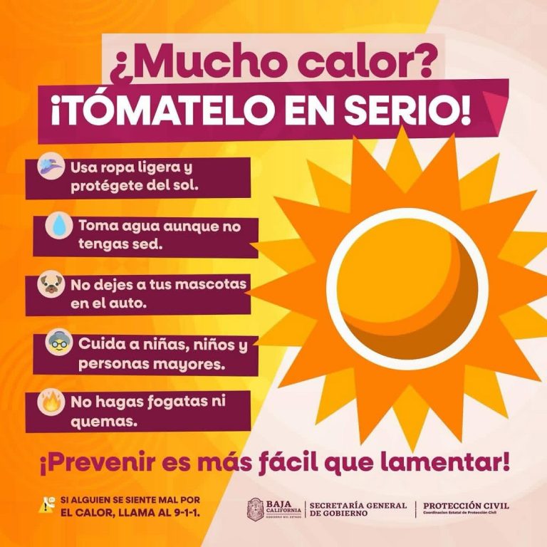 Advierte Protección Civil BC por vientos fuertes e incremento de temperatura en Mexicali