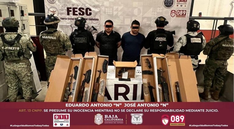 Capturan al «makumba» y al «tony» con armas en Tecate