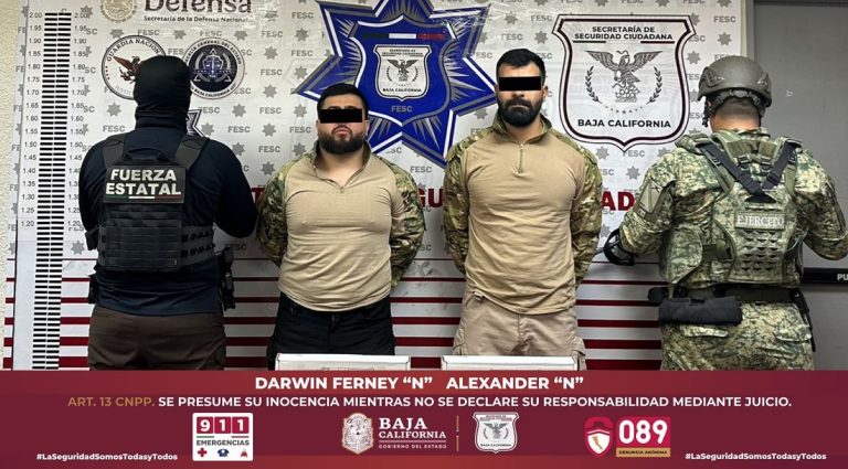 Detienen a colombianos vinculados a célula delictiva en Valle de Mexicali