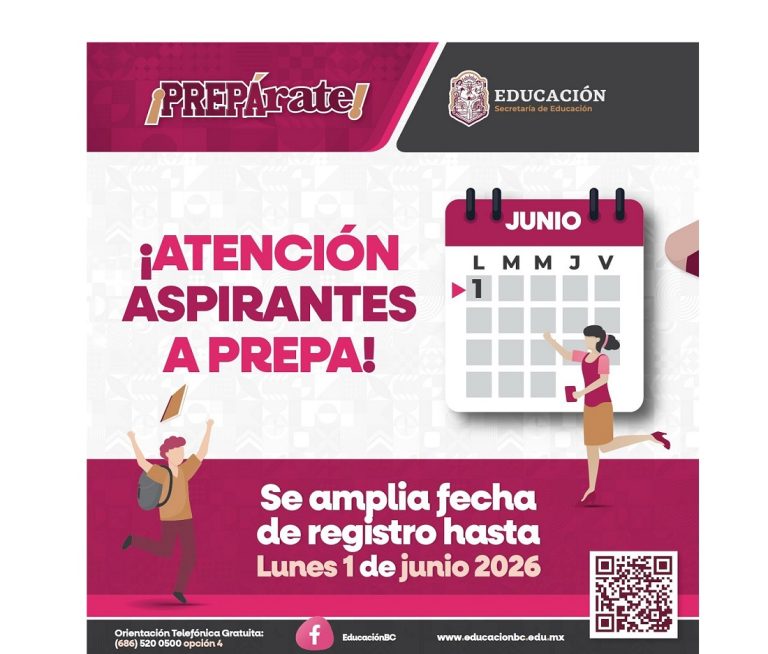 Amplían plazo para registro de ingreso a preparatoria en BC