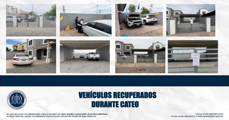 Catean casa y recuperan 4 carros robados en Estados Unidos
