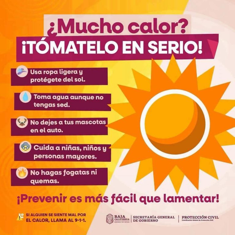 Informa Protección Civil BC pronóstico de lluvias y altas temperaturas