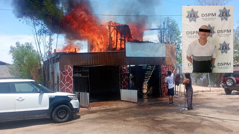 Aseguran a sujeto por incendiar casa en Colonia Carranza