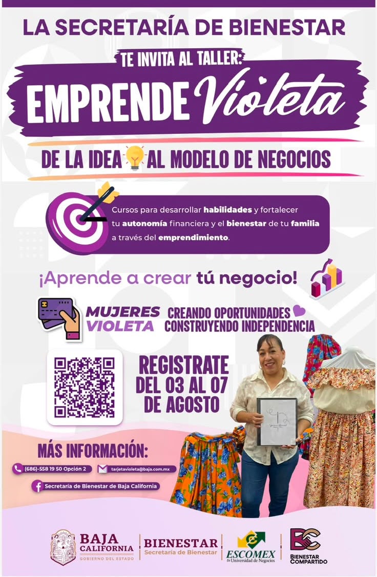 Abre gobierno de BC más oportunidades para mujeres autónomas con taller «Emprende Violeta»
