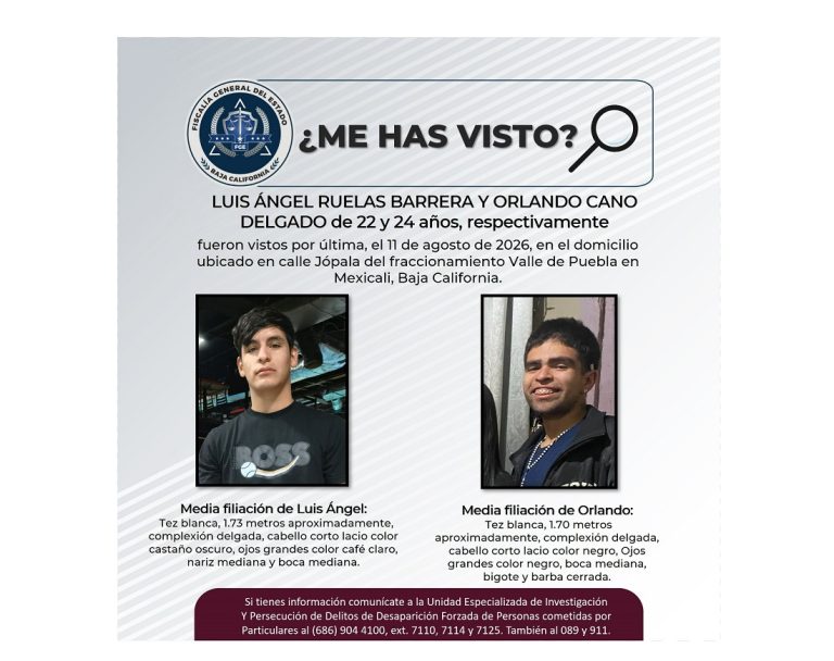 Fiscalía solicita apoyo para localizar a Luis Ruelas y Orlando Cano