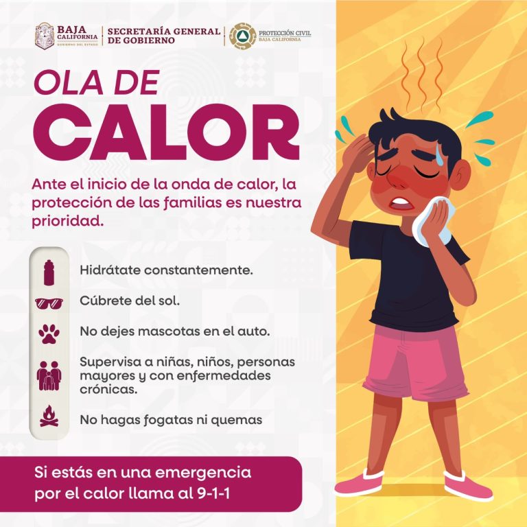 Informa Protección Civil BC inicio de nueva ola de calor