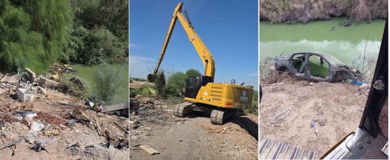 Continúa CESPM retiro de basura y azolve en dren Internacional