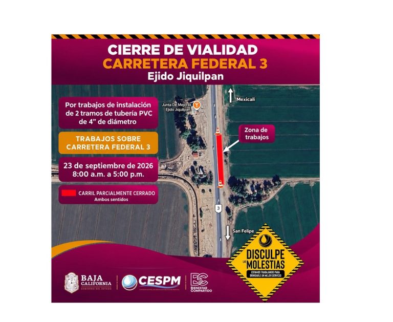 Realizará CESPM cruce de tubería en el Ejido Jiquilpan