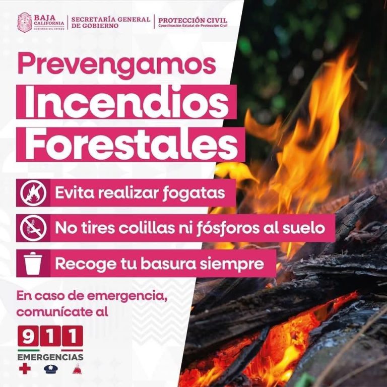 Alerta Protección Civil BC incremento de temperaturas y riesgo de incendios en la entidad