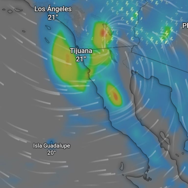 Advierte Protección Civil BC por pronóstico de lluvias y vientos fuertes derivados de remanentes del ciclón Rachel