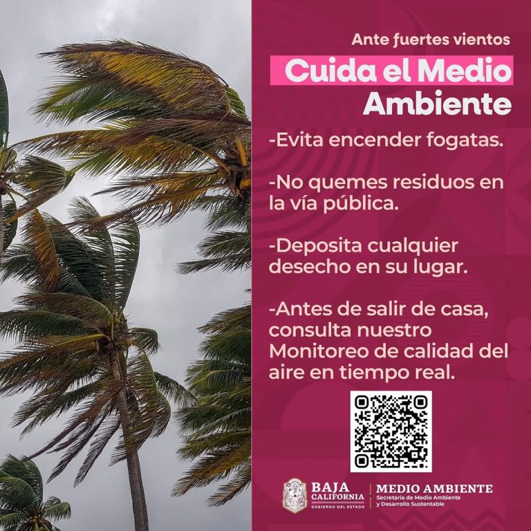 Advierte Protección Civil BC por lluvias y vientos de Santa Ana de hasta 100 Km/h este fin de semana